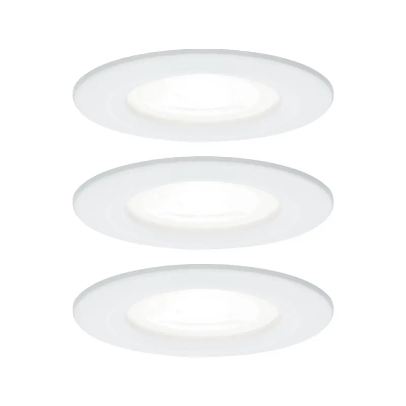 Kit enc Nova rd fixe LED IP44 3x6,5W 4000K 230V GU10 51mm Blanc dép/Alu zinc