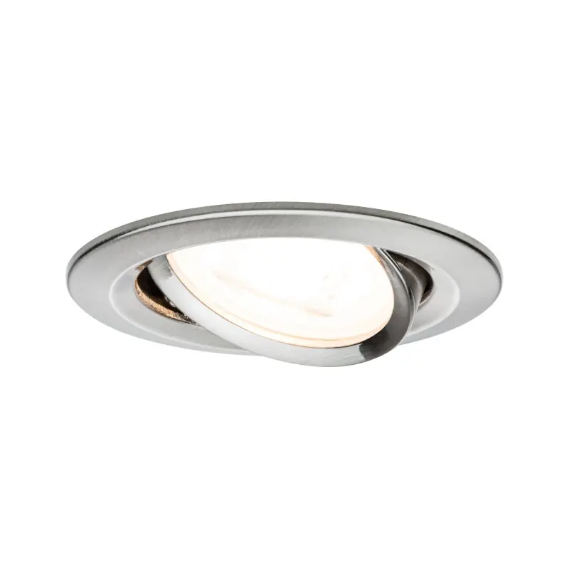 Kit enc Nova rd orientable LED 1x6,5W 2700K 230V GU10 51mm Acier bros/Alu
