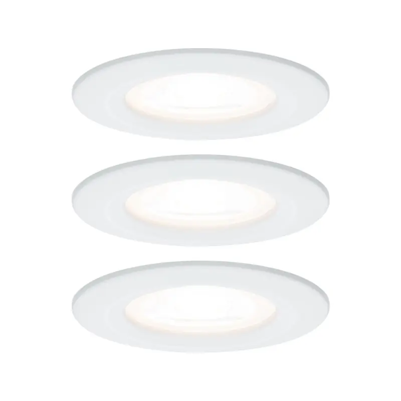 Kit enc Nova rd fixe LED IP44 3x6,5W 2700K 230V GU10 51mm Blc dépoli/Alu