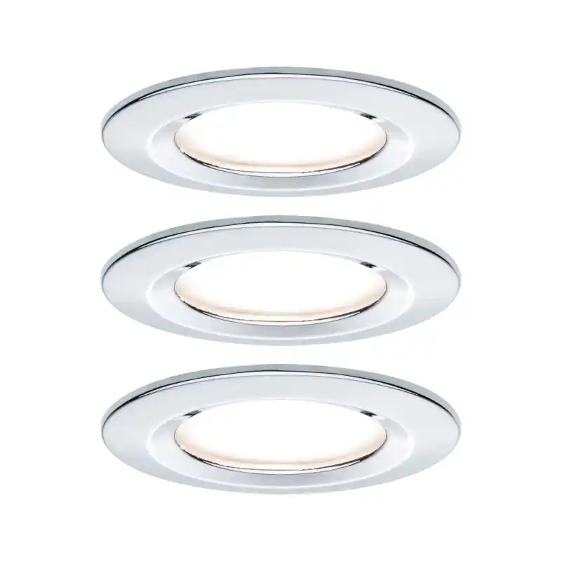 Kit enc Nova rd fixe LED IP44 3x6,5W 2700K 230 V GU10 51 mm chrome/alu