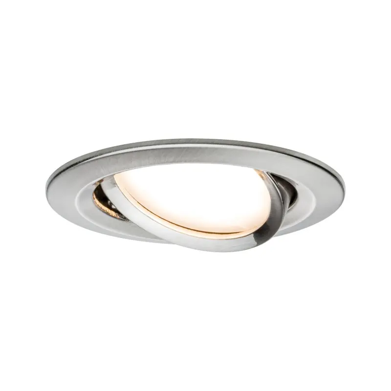 Kit enc Nova Coin rond orientable LED 1x6,5W 2700K 230V Acier brossé/Alu