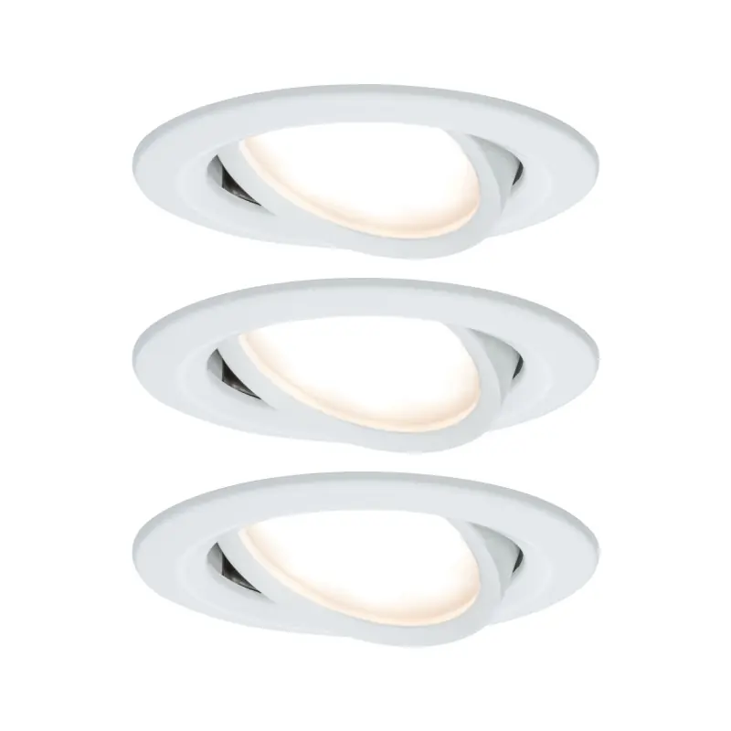 Kit enc Nova Coin rond orientable LED 3x6,5W 2700K 230V Blc dép/Alu