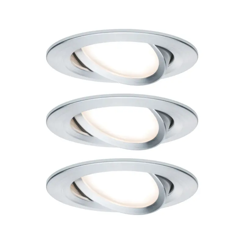 Kit enc Nova Coin rond orientable LED 3x6,5W 2700K 230V Alu tourné / alu