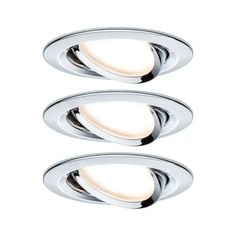 Kit enc Nova Coin rond orientable LED 3x6,5 W 2700 K 230V Chrome/Alu