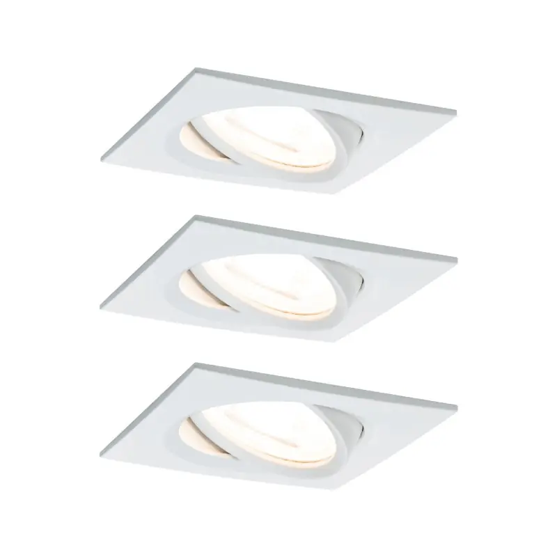 Kit enc Nova Coin carré orientable LED 3x6,5W 2700K 230V Blc dép/Alu
