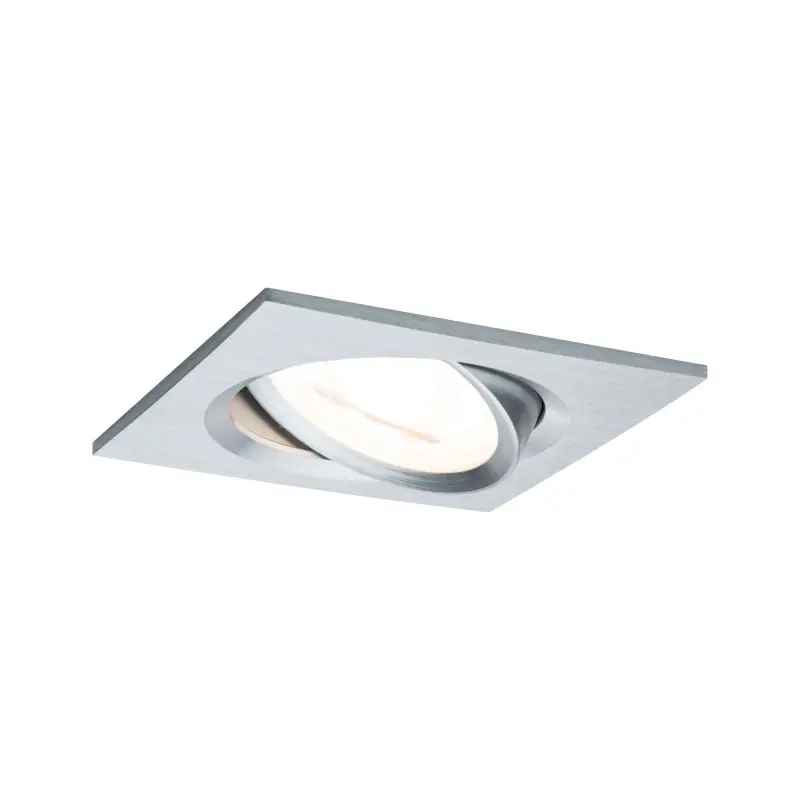 Kit enc Nova Coin carré orientable LED 1x6,5W 2700K 230V alu tourné/alu