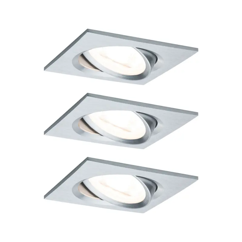 Kit enc Nova Coin carré orientable LED 3x6,5W 2700K 230V Alu tourné/alu