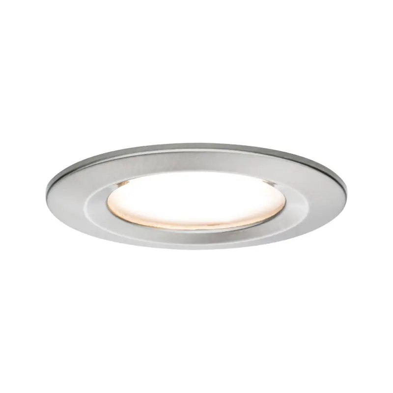 Kit enc Nova Coin rond fixe LED 1x6,5W 2700K 230V Acier brossé/Alu