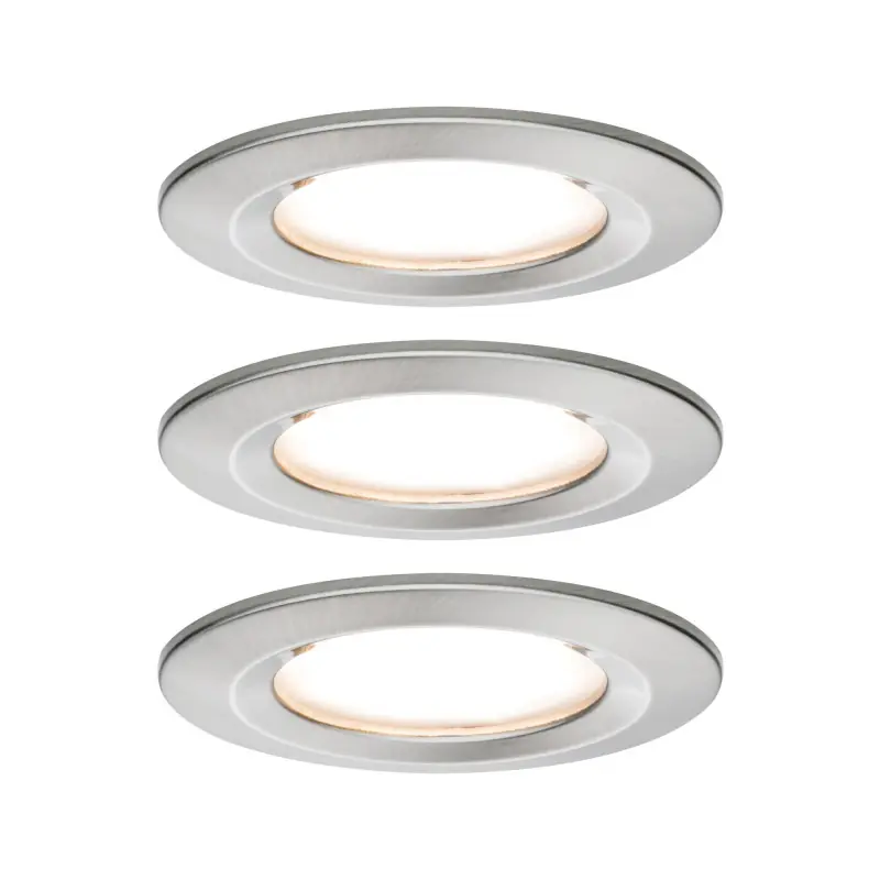 Kit enc Nova Coin rond fixe LED 3x6,5W 2700K 230V Acier brossé/Alu