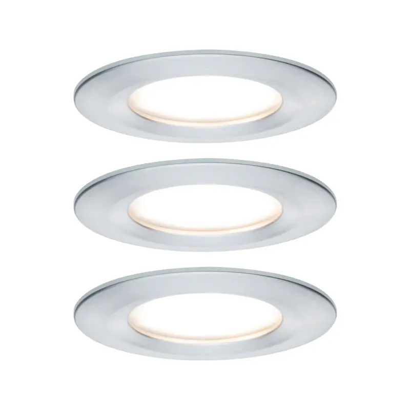 Kit enc Nova Coin rond fixe LED 3x6,5W 2700K 230V Alu tourné/alu