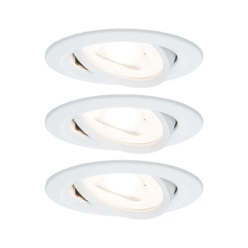 Kit enc Nova rond ori LED 3 nivgrad 3x6,5W 230V GU10 51mm Blanc Dé/Alu