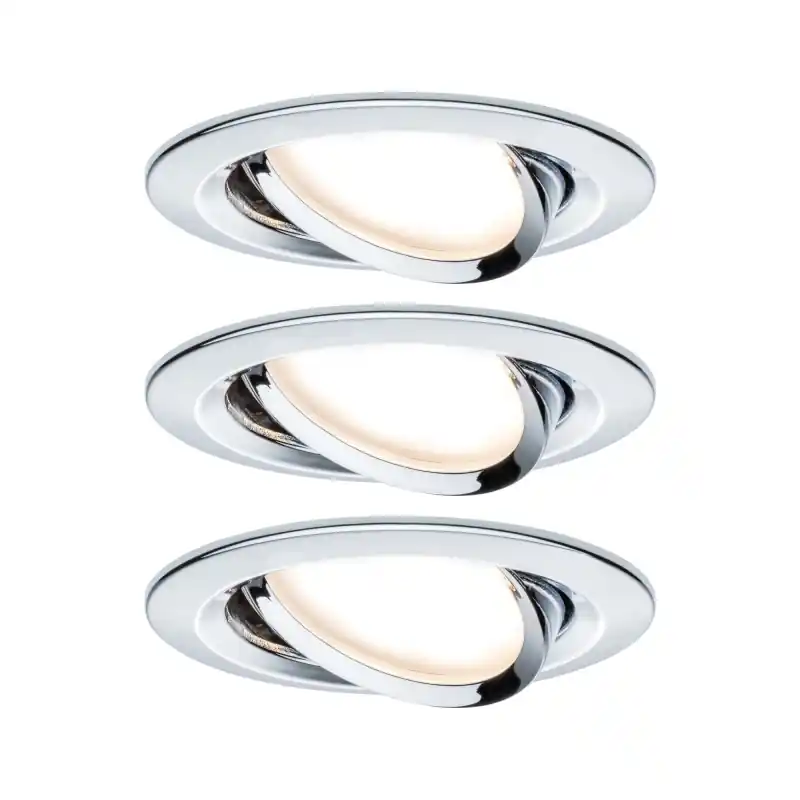 Kit enc Nova rond ori LED 3 nivgrad 3x6,5W 230V GU10 51mm Chrome/Alu