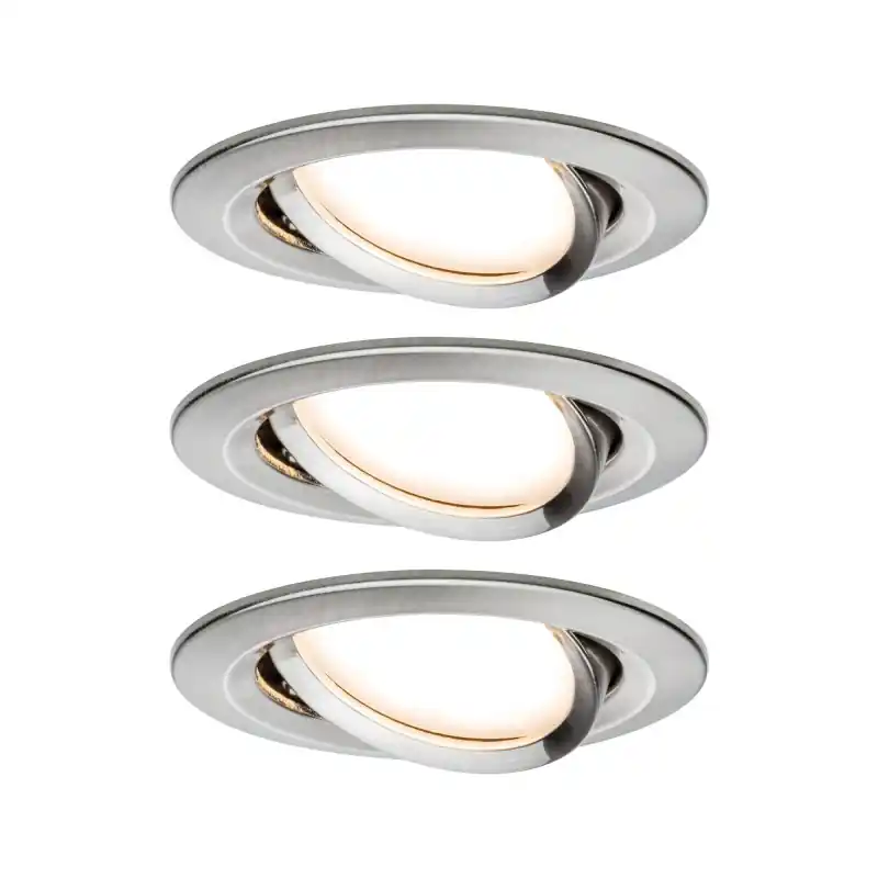 Kit enc Nova Coin 3 niv grad rond ori LED 3x6,5W 2700K 230V Acier br/Alu