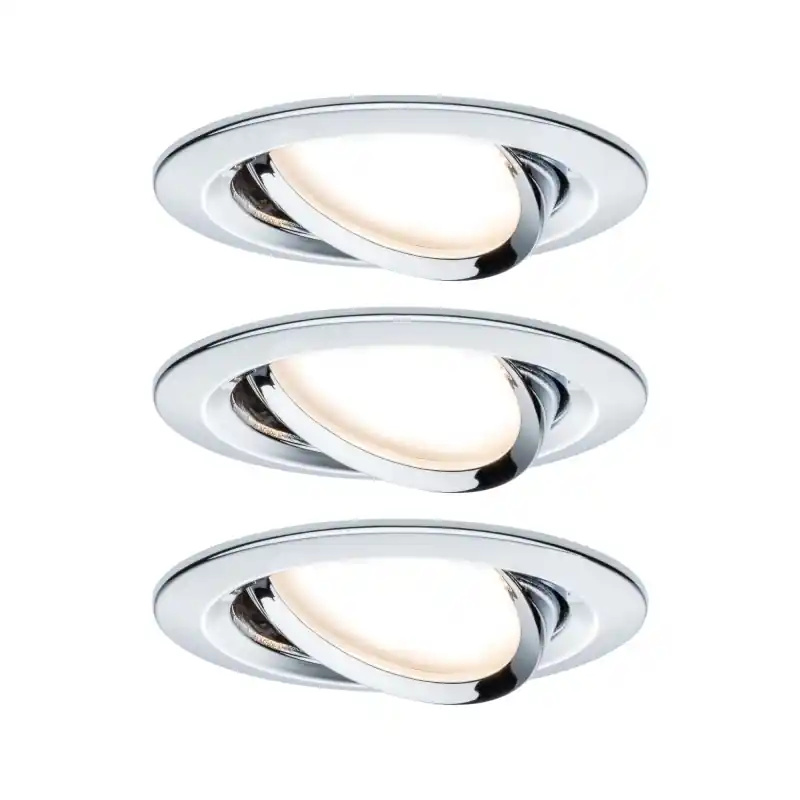 Kit enc Nova Coin 3 niv grad rond ori LED 3x6,5W 2700K 230V Chrome/Alu