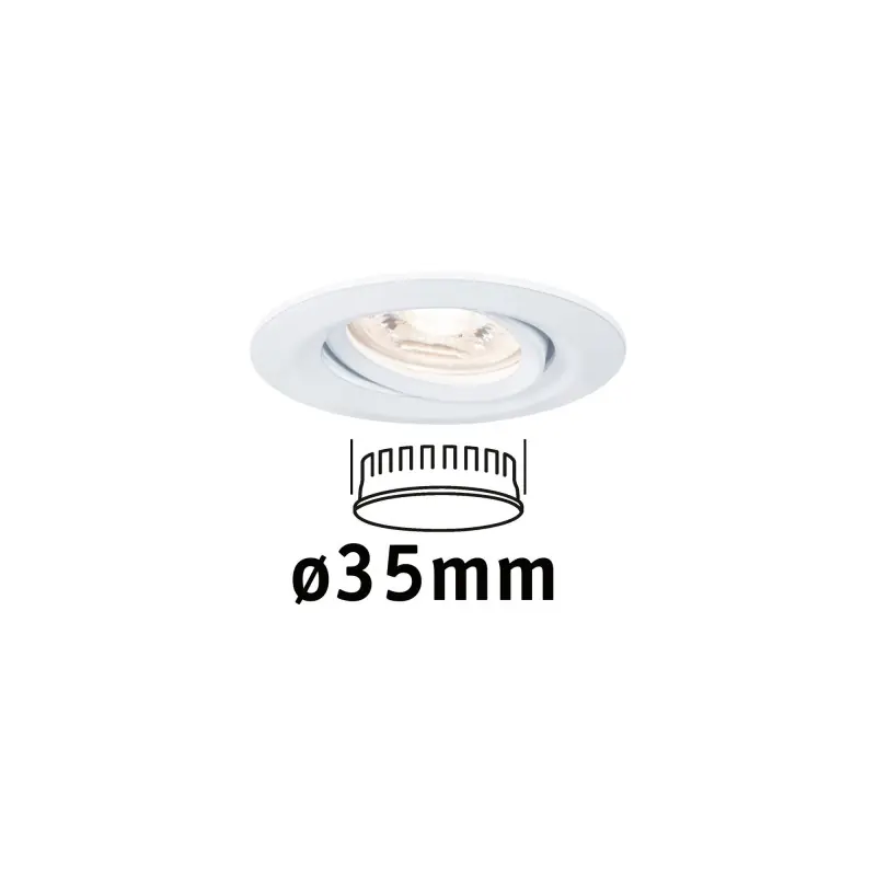 Enc Nova mini Coin rond orientable LED 1x4W 310lm blanc dépoli/alu