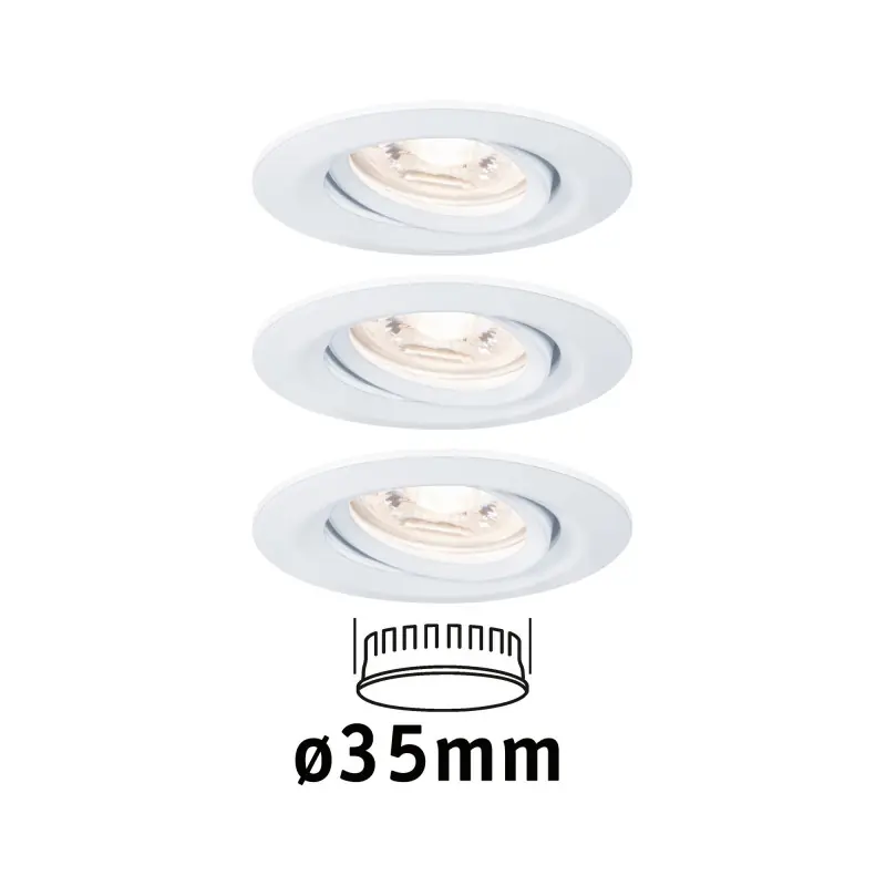 Enc Nova mini Coin rond orientable LED 3x4W 310lm blanc dépoli/alu