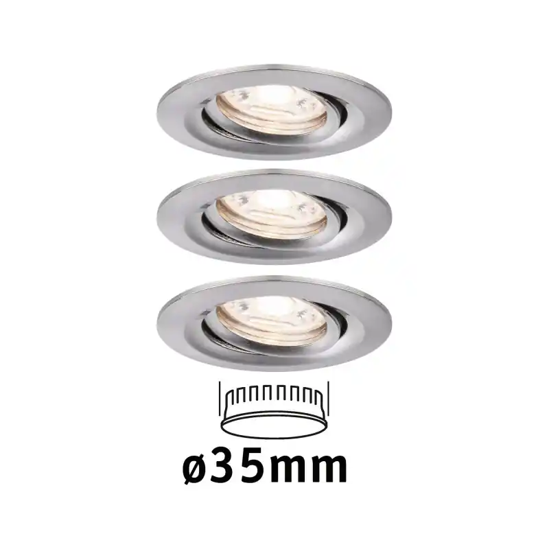 Enc Nova mini Coin rond orientable LED 3x4W 310lm acier brossé/Alu
