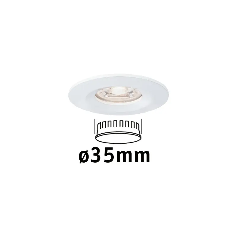 Enc Nova mini Coin rond fixe IP44 LED 1x4W 310lm Blanc dépoli/Alu