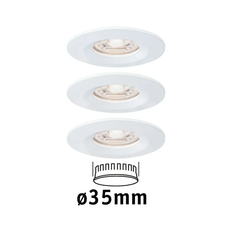 Enc Nova mini Coin rond fixe IP44 LED 3x4W 310lm blanc dépoli/alu