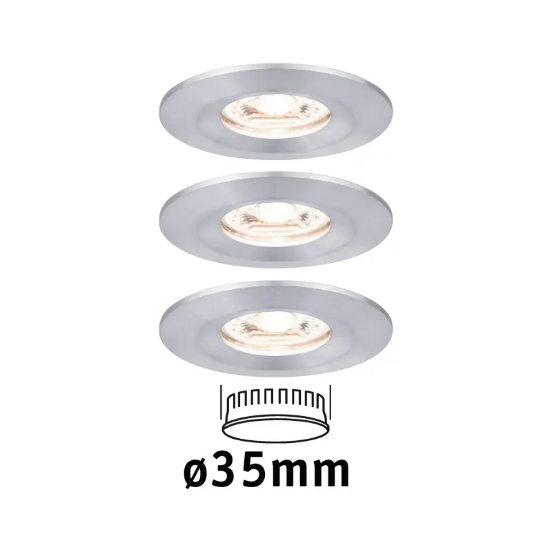 Enc Nova mini Coin rond fixe IP44 LED 3x4W 310lm alu tourné/alu