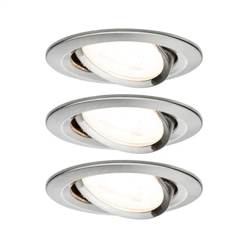 Kit enc Nova rond ori LED 3 nivgrad 3x6,5W 230V GU10 51mm Acier br/Alu