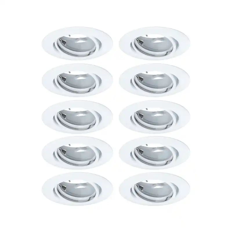 Base encastré orientable max10x10W GU10 230V 51mm blanc/métal