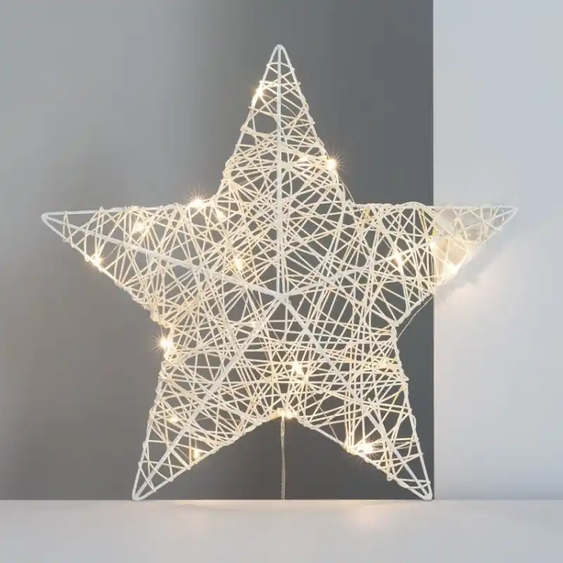 Décoration lampe forme étoile sur piles 3000k