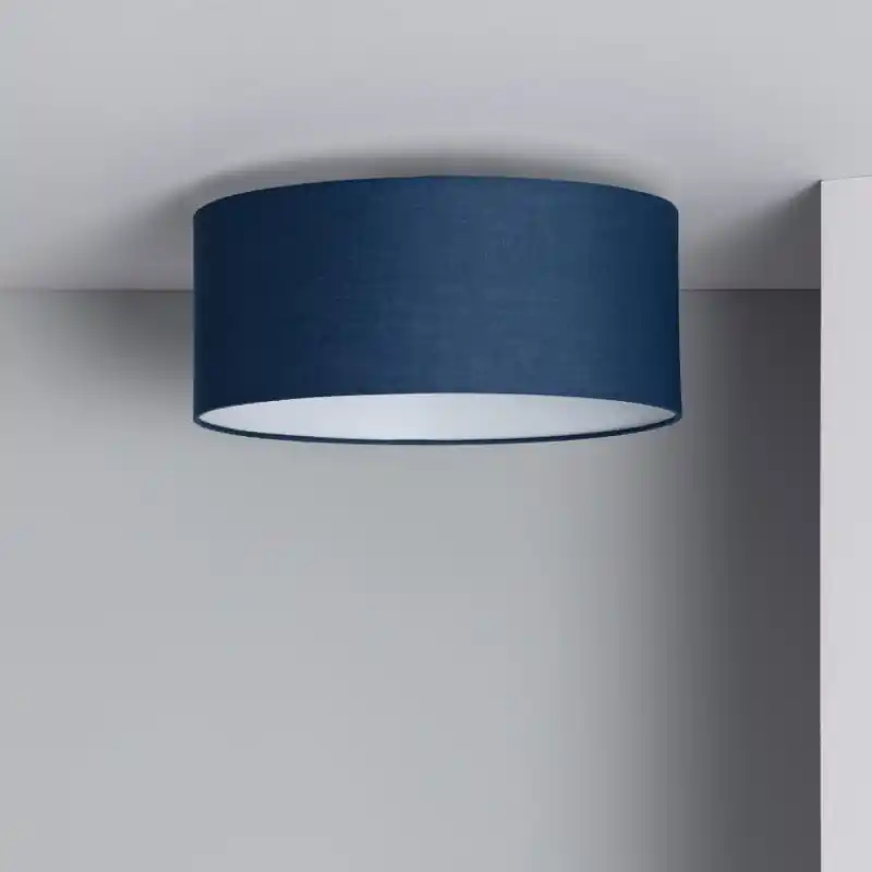 Plafonnier abat-jour bleu 40cm-3 culot e27