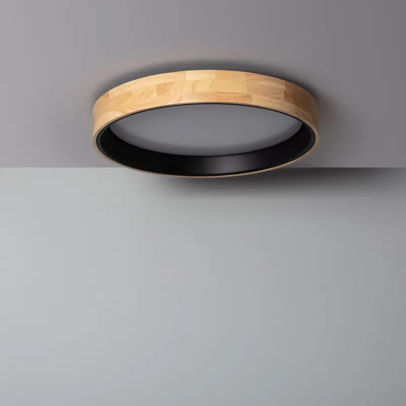 Plafonnier led 30w cct-57cm-3000k-4000k-6000k bois et métal