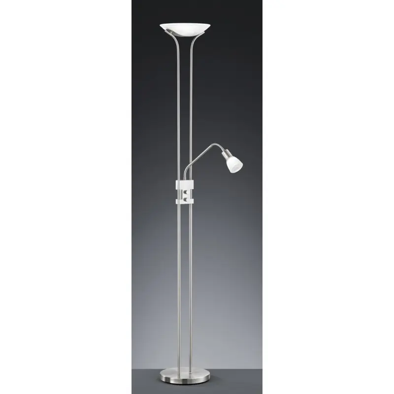 TRIO Lampadaire intérieur nickel mat et albâtre SANTO II