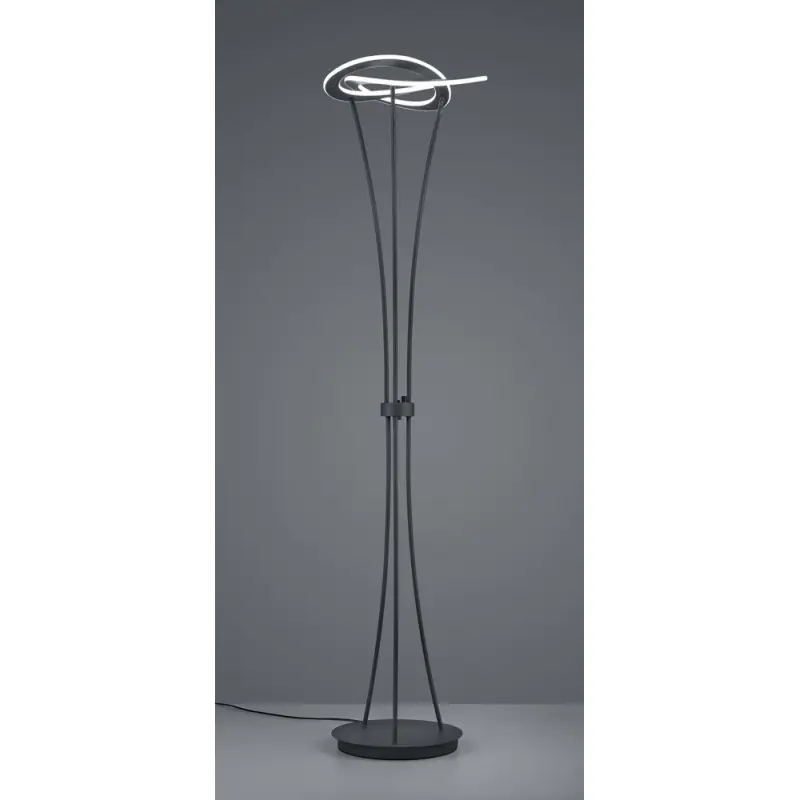 TRIO Lampadaire intérieur antracite et antracite OAKLAND