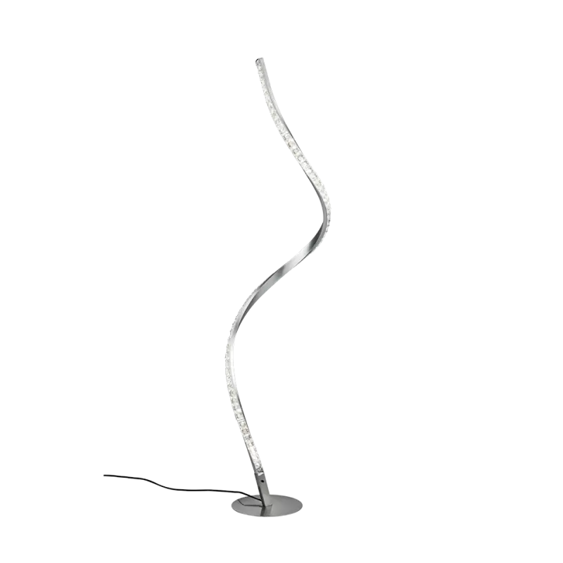 TRIO Lampadaire intérieur aluminium balayé et blanc RUBIN