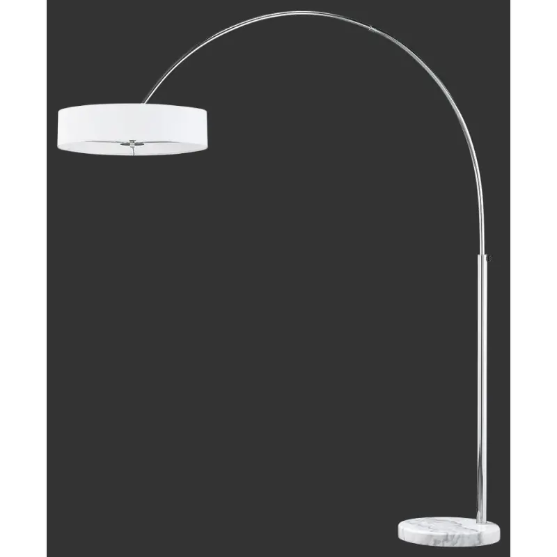 TRIO Lampadaire intérieur chrome et blanc PEREZ