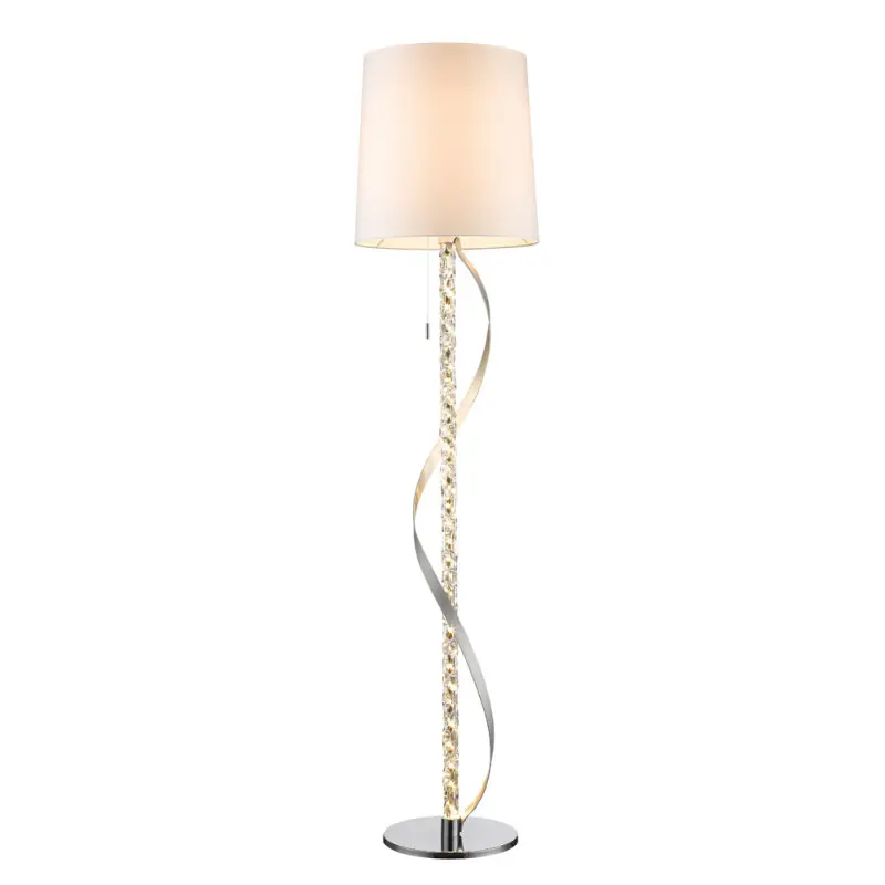 TRIO Lampadaire intérieur chrome et blanc CANNES II
