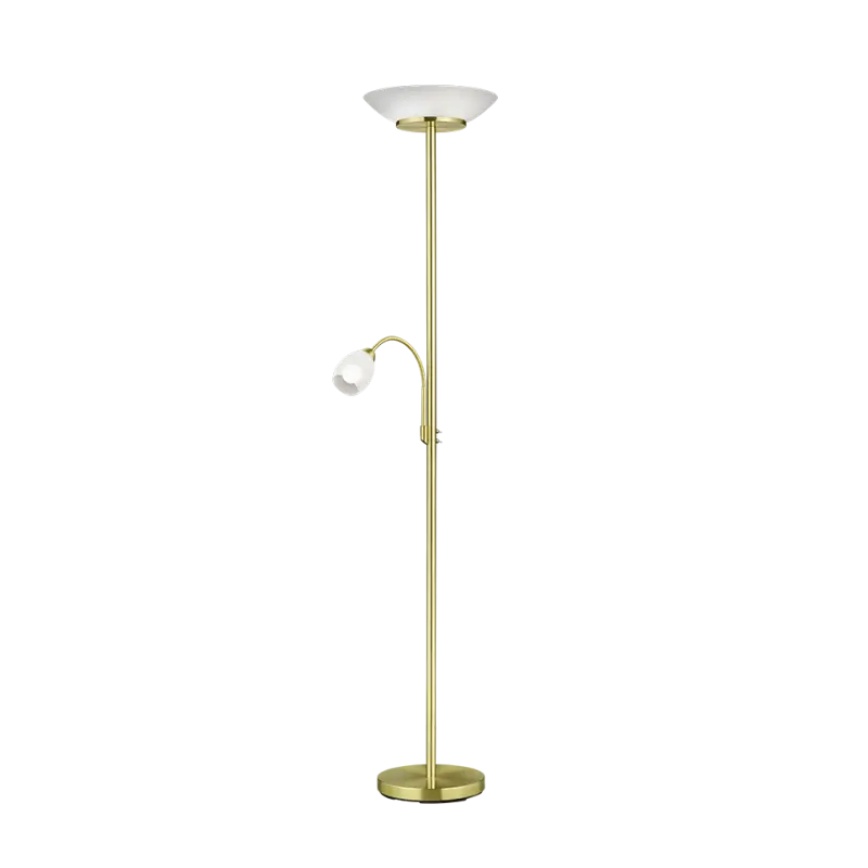 TRIO Lampadaire intérieur laiton mat et blanc GERRY