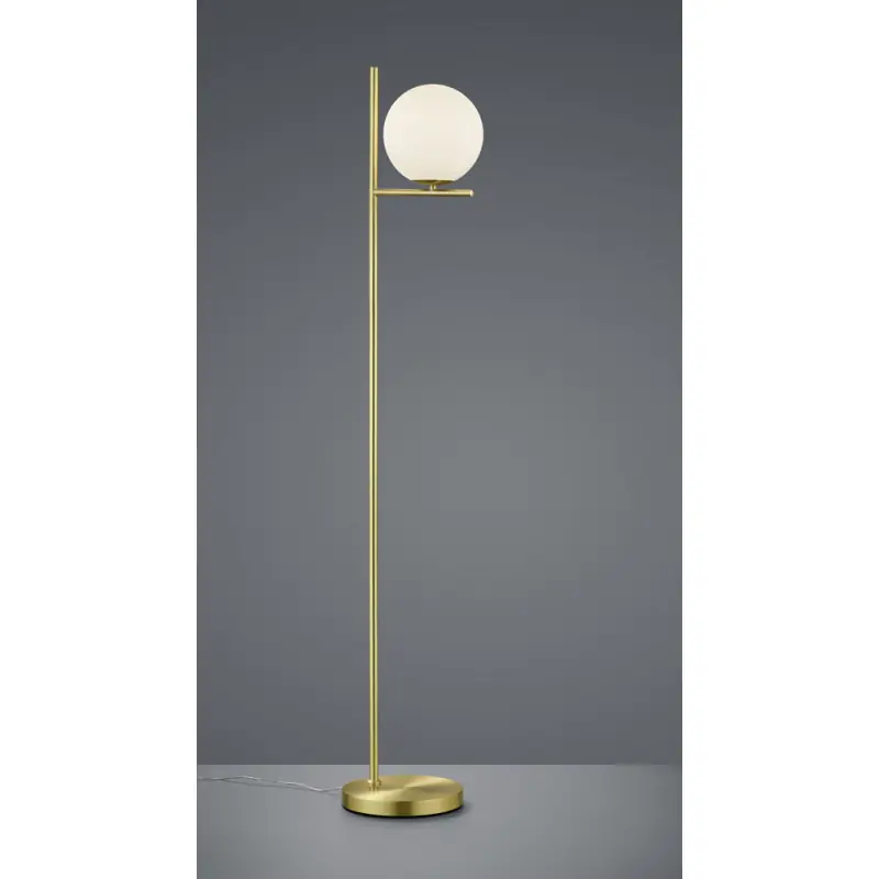 TRIO Lampadaire intérieur laiton mat et blanc PURE