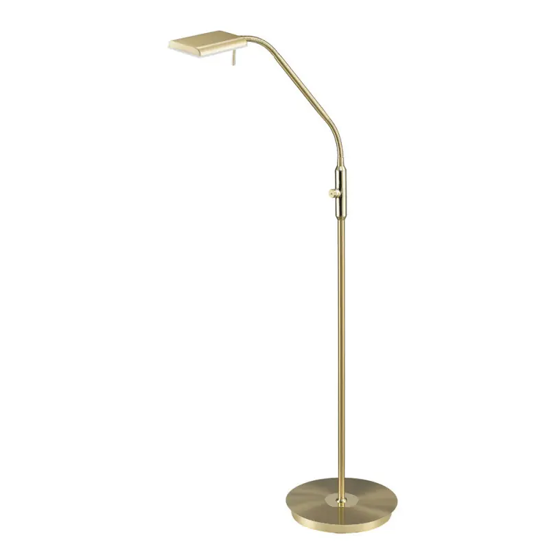 TRIO Lampadaire intérieur laiton mat et blanc BERGAMO