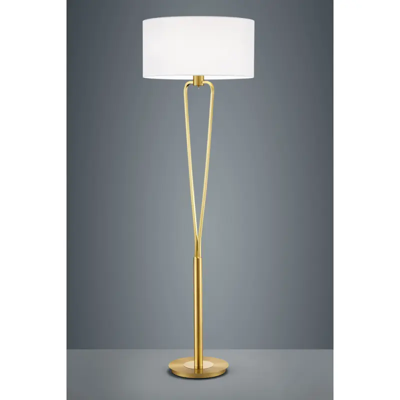 TRIO Lampadaire intérieur laiton mat et blanc PARIS II