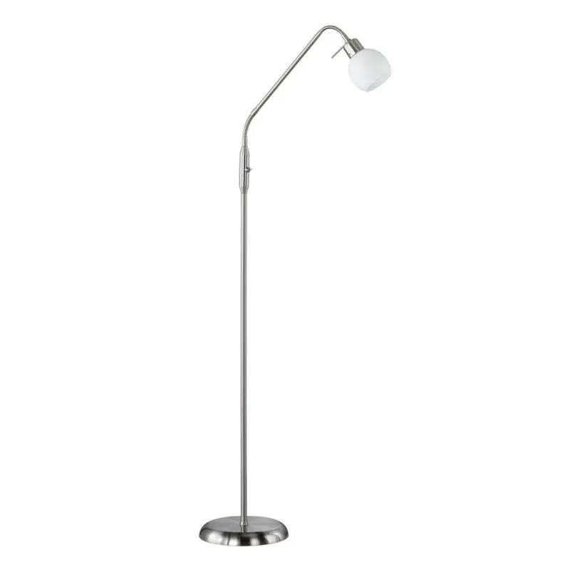 TRIO Lampadaire intérieur nickel mat et blanc FREDDY