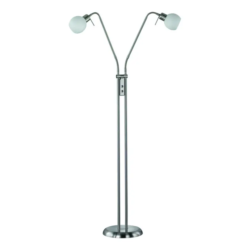 TRIO Lampadaire intérieur nickel mat et blanc FREDDY