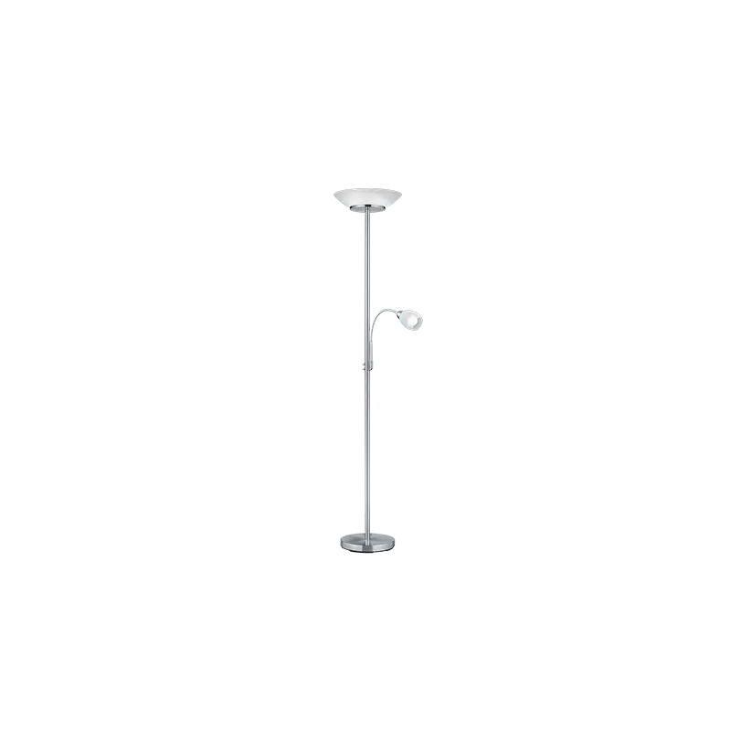 TRIO Lampadaire intérieur nickel mat et blanc GERRY