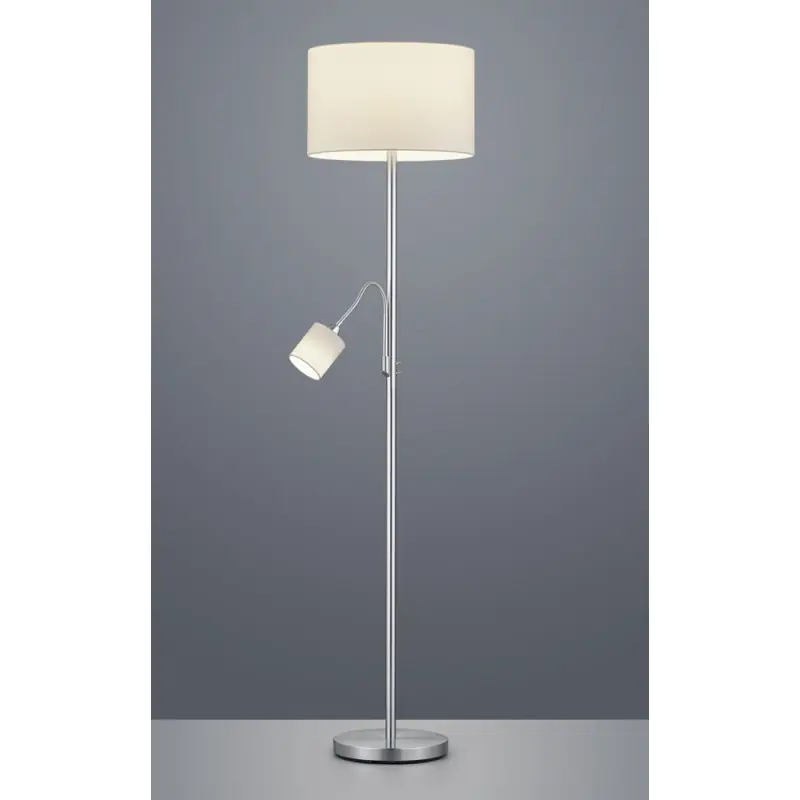 TRIO Lampadaire intérieur nickel mat et blanc HOTEL