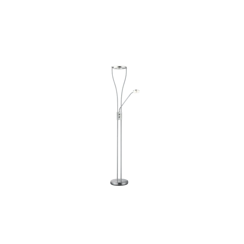 TRIO Lampadaire intérieur nickel mat et blanc RENNES