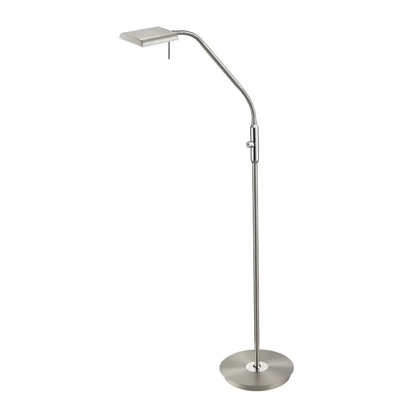 TRIO Lampadaire intérieur nickel mat et blanc BERGAMO