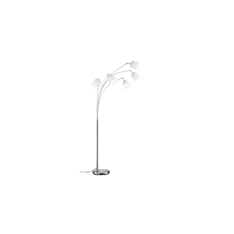 TRIO Lampadaire intérieur nickel mat et blanc TOMMY
