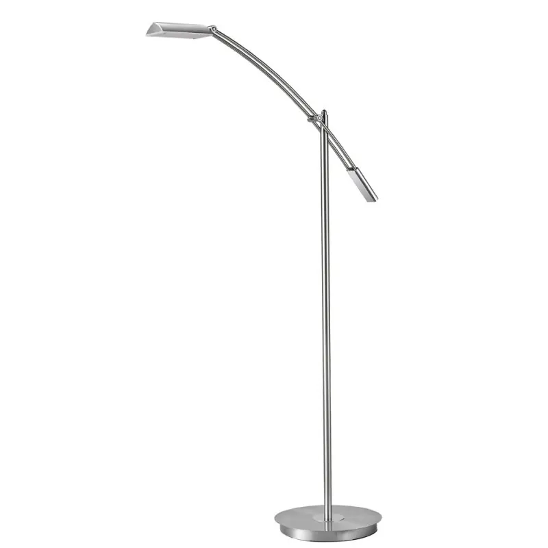 TRIO Lampadaire intérieur nickel mat et blanc VERONA