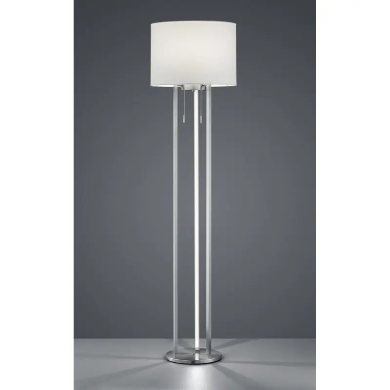 TRIO Lampadaire intérieur nickel mat et blanc TANDORI