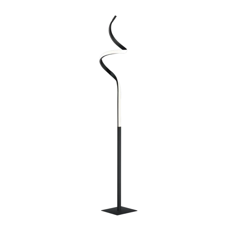 TRIO Lampadaire intérieur noir mat et blanc COURSE