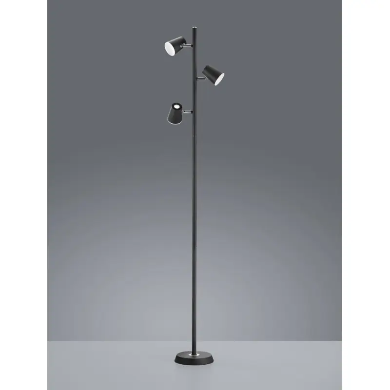 TRIO Lampadaire intérieur noir mat et blanc NARCOS