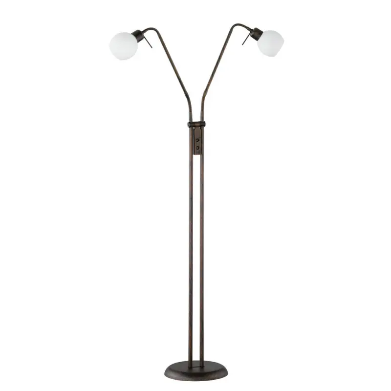 TRIO Lampadaire intérieur rouille antique et blanc FREDDY